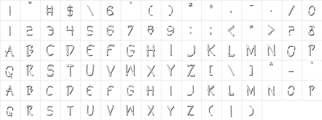 Perdition Outline Outline  glyph index