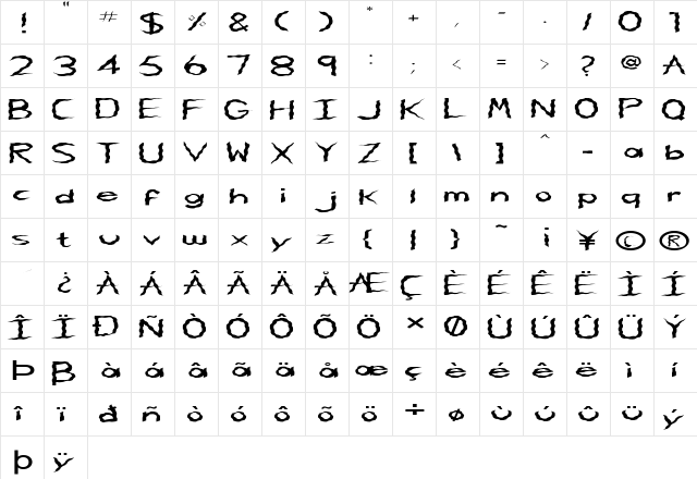 FZ HAND 5 WAVEY EX Normal  glyph index