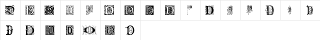 Ornamental Initials D Regular  glyph index
