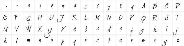 dearJoe 2 Regular  glyph index