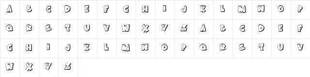 KR All Patched Up Regular  glyph index