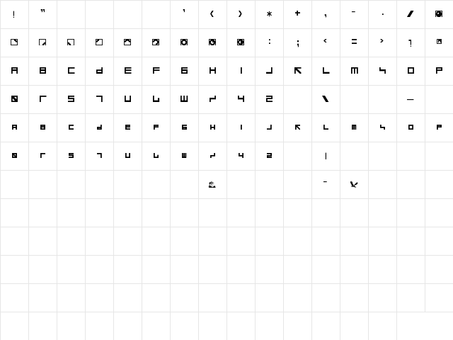 Neutronation Regular  glyph index
