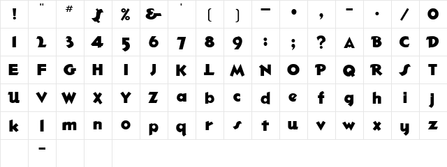 HAZAEL Regular  glyph index