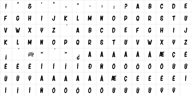 friday night Regular  glyph index