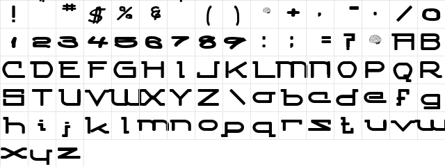 Competitor Regular  glyph index