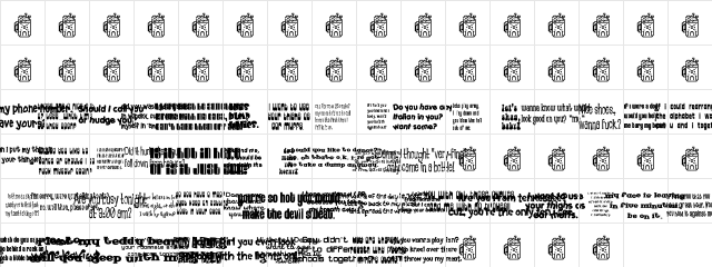 52 Pickup Regular  glyph index