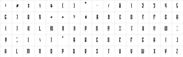 Georgent Regular  glyph index