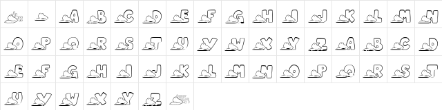 JLR Easter Peeps Regular  glyph index