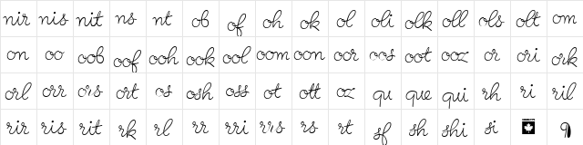 Birthday Ligatures Four Regular  glyph index