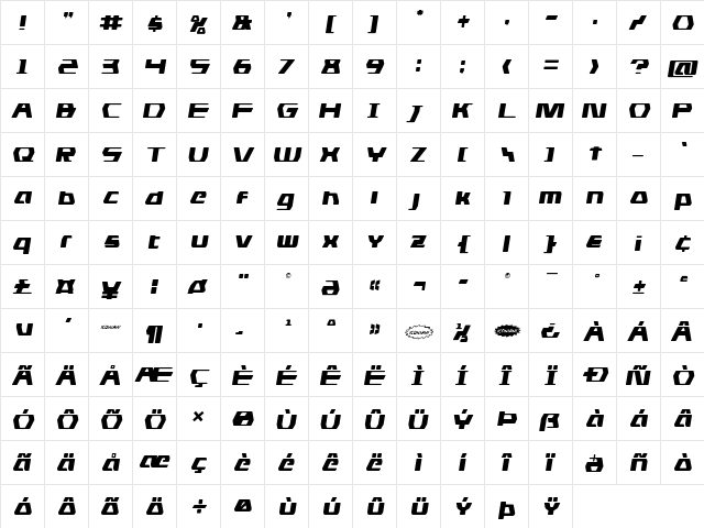 DS man Semi-Italic Semi-Italic  glyph index