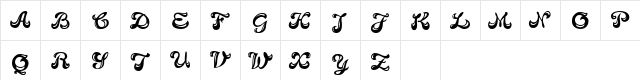 Candy Bold  glyph index