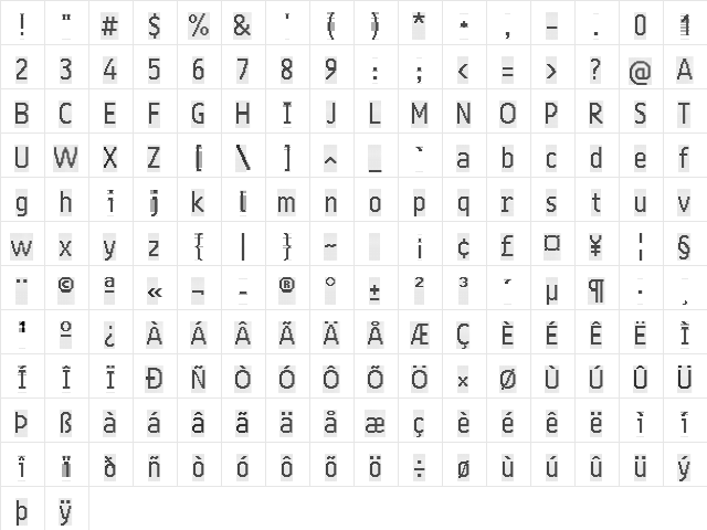 24 LED Grid Regular  glyph index