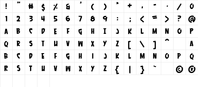 Men of Science Regular  glyph index