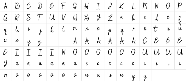 A Question Regular  glyph index