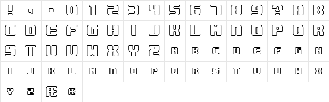 Underwhelmed Outline (BRK) Regular  glyph index
