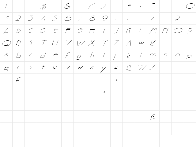 Goodman 3 Italic  glyph index