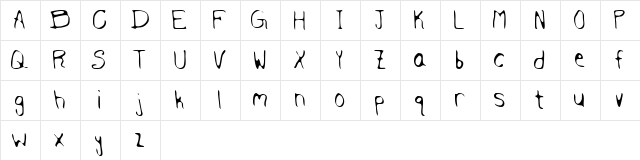 Grade School Sissy Regular  glyph index