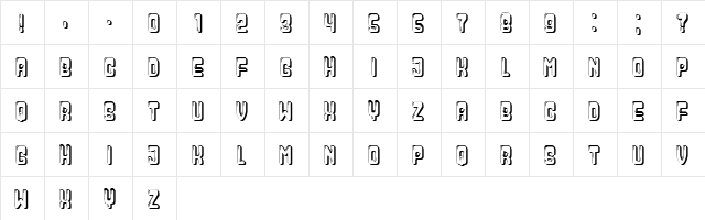 Paraglide 3D Hollow Regular  glyph index