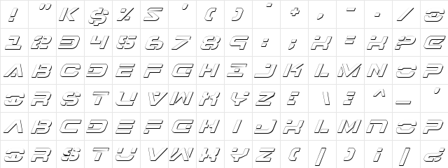 7th Service Outline Italic Outline Italic  glyph index
