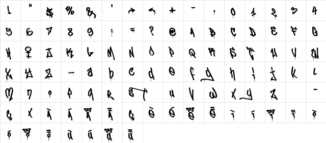 "eL&FoNt(&#56449N CallIgRAPhy!" Regular  glyph index