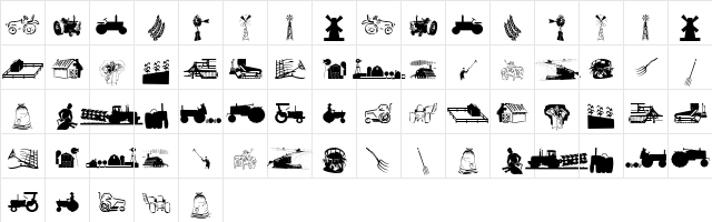 Farmfont Regular  glyph index