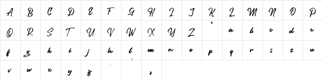 Legiante Regular  glyph index