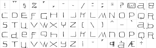 Peon Normal  glyph index