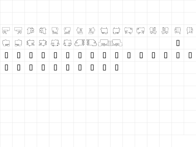 Future Boxes Regular  glyph index