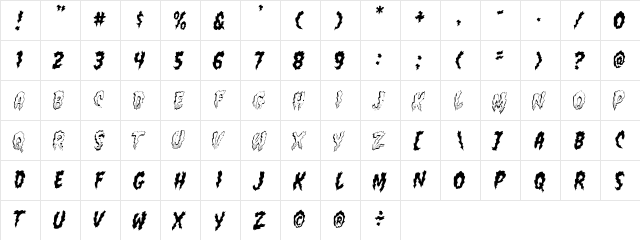 CCFlameOn Medium  glyph index