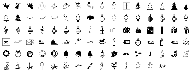 Journal Dingbats 4 Regular  glyph index