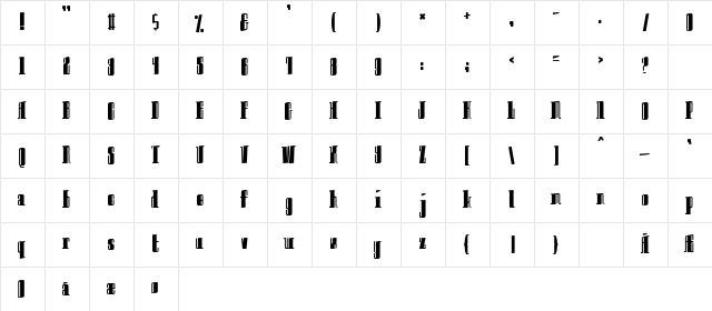 Innocent bystander Regular  glyph index