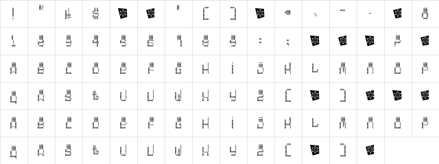 Oddessey 5000 Regular  glyph index