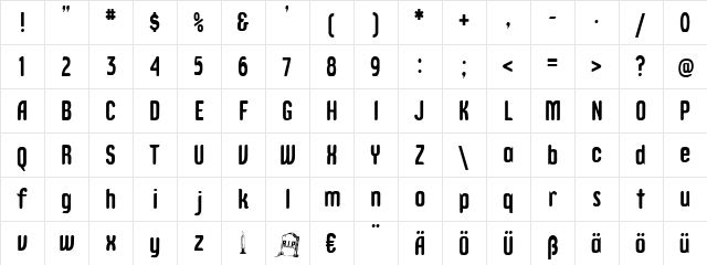 Epitough Regular  glyph index