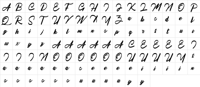 Queensland Free Regular  glyph index