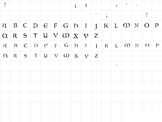 GaboniSCapsSSK Regular  glyph index