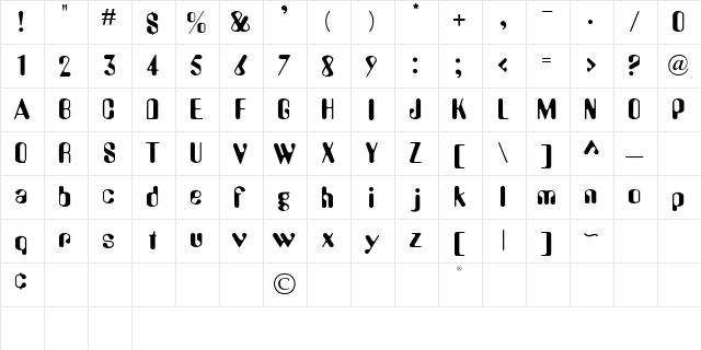 08 Regular  glyph index