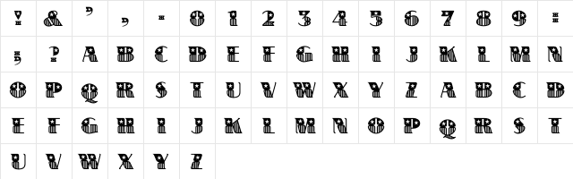 BannerStar Medium  glyph index