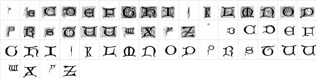 Manuscript Caps HPLHS  glyph index