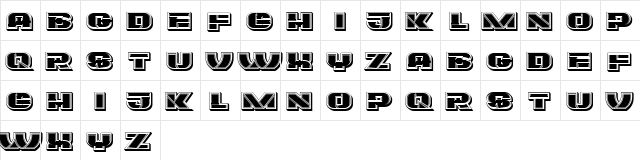 Eccentric Regular  glyph index