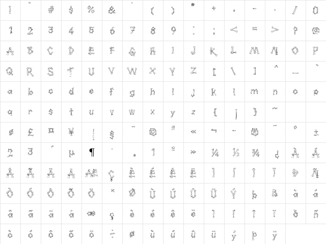 Kavernosa Regular  glyph index