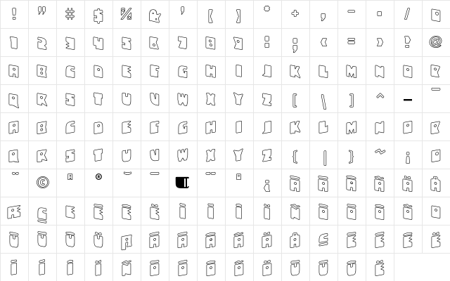 Bronz SmartOutlined  glyph index