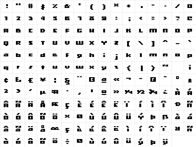 hooge 04_65 Regular  glyph index