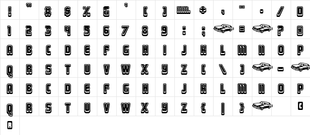 Vice Squad Regular  glyph index