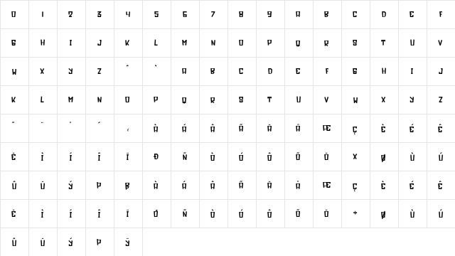 Limoline Bold  glyph index