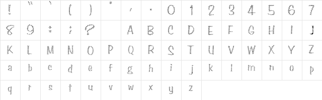 CRISS CROSS Regular  glyph index