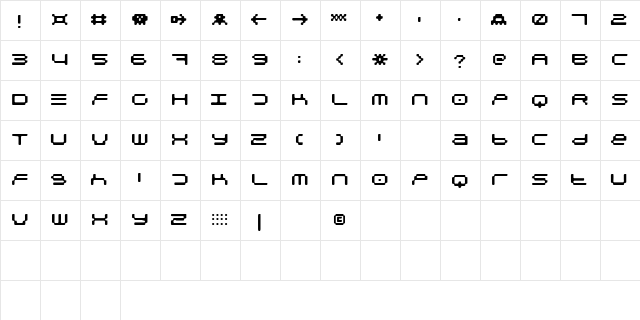 PixelpackRegular Regular  glyph index