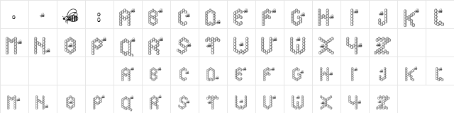 BzzzBee Regular  glyph index