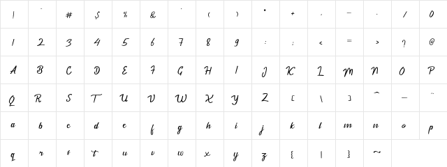Dekade Regular  glyph index