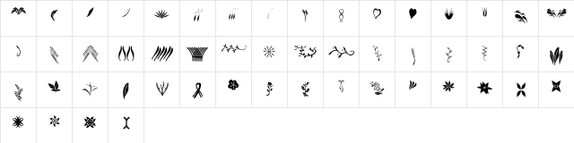 Crafters Flowers Regular  glyph index