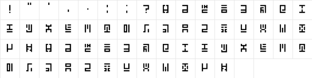 Geldian Regular  glyph index